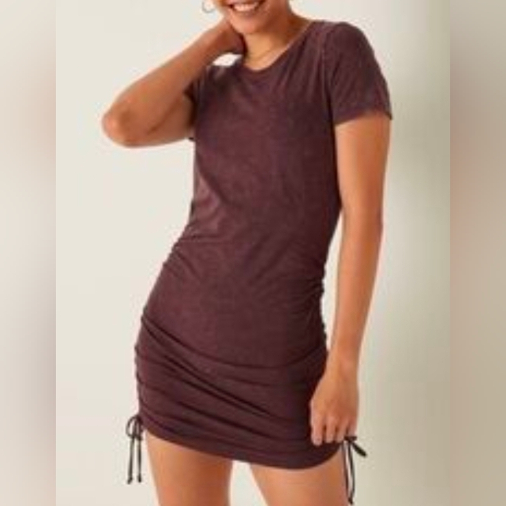 VICTORIA'S SECRET PINK MAROON TIE DYED SIZE XL RUCHED DRESS CUTE! - Picture 4 of 8